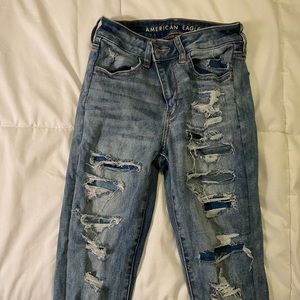 american eagle next level stretch ripped skinny jeans